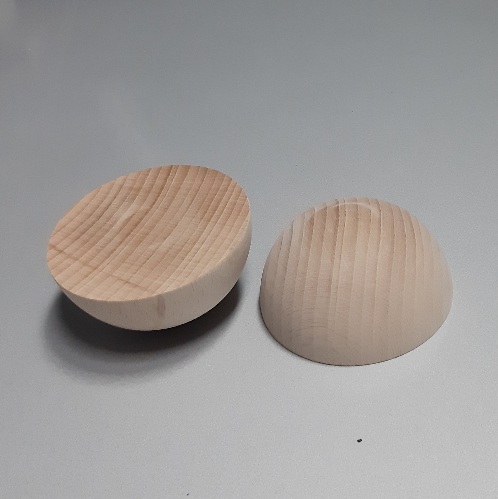 Mezza Sfera Ø 50 x 25 mm. LEGNO DI FAGGIO
