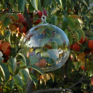 Sfera &Oslash; 200 mm. VETRO SOFFIATO TRASPARENTE CON GANCIO
(produzione Italiana)