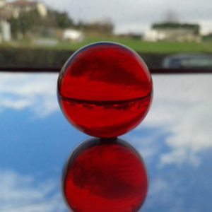 Sfera &Oslash; 80 mm. CRISTALLO TRASP. ROSSA