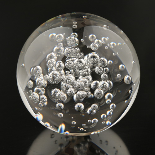 Sfera Ø 80 mm. CRISTALLO TRASPARENTE CON BOLLICINE